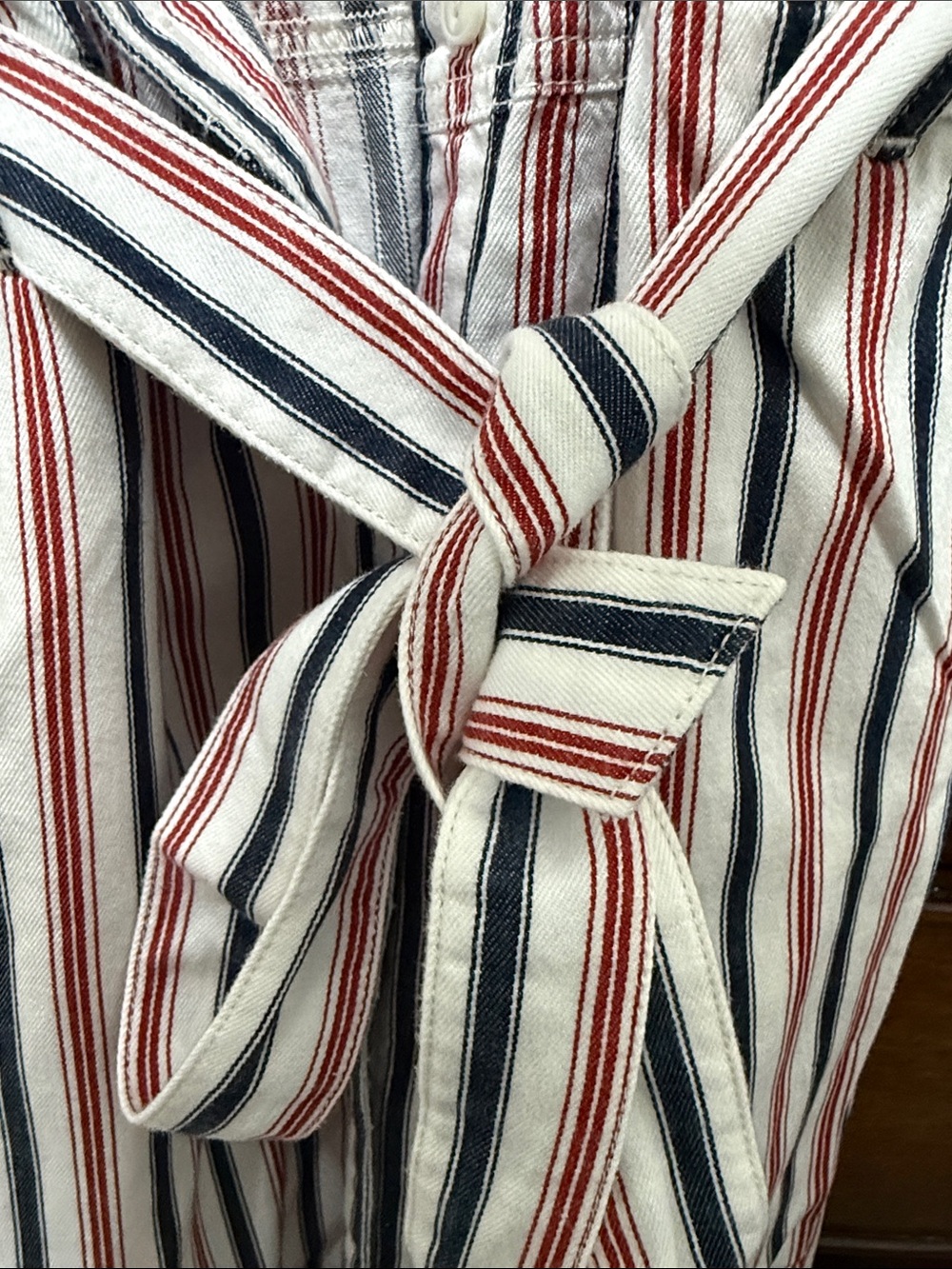Dockers Striped Midi Dress with pockets in White, Red & Blue - Picture 6 of 10
